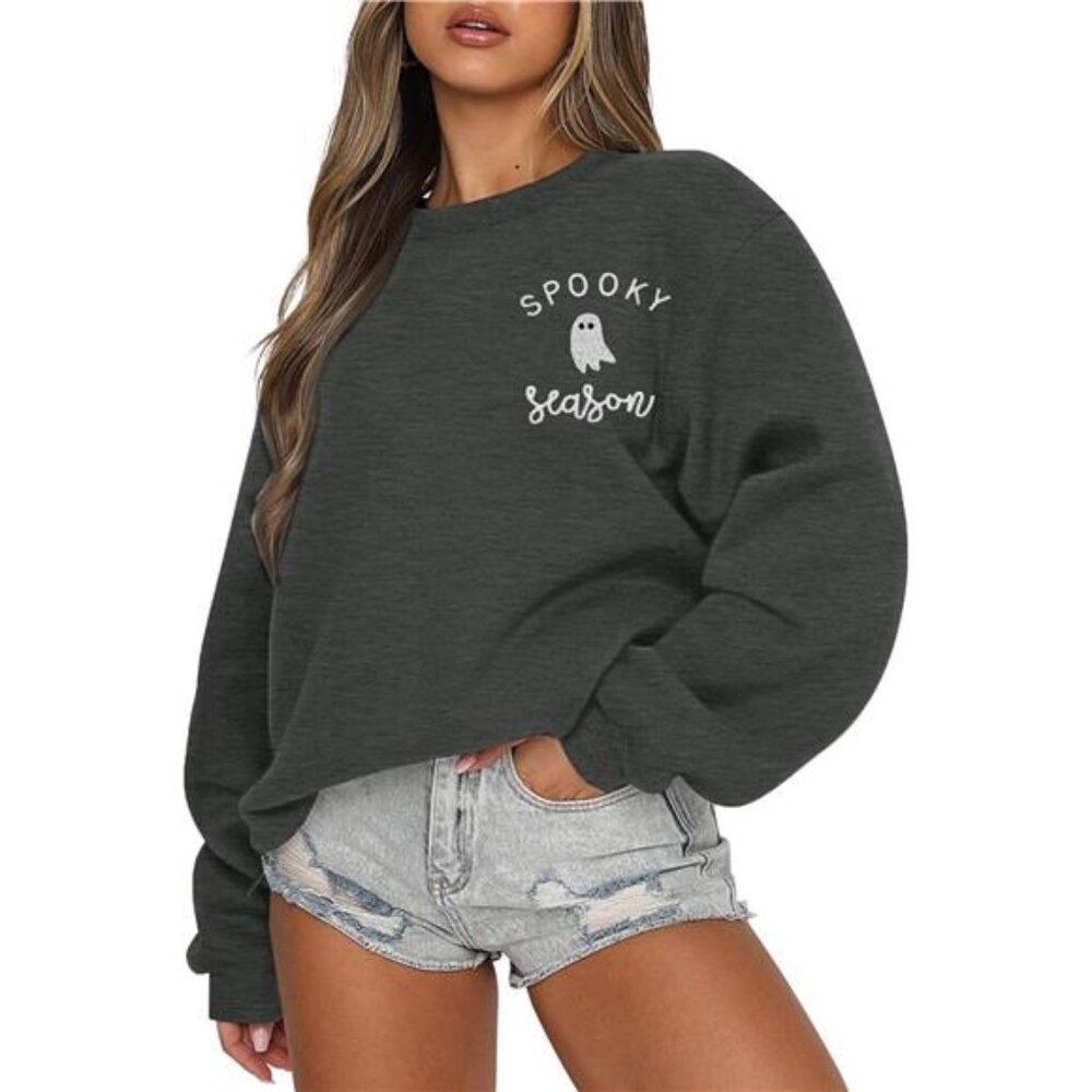 Spooky Season Ghost Halloween Sweatshirt | Cute Fall Pullover | Women’s Crewneck